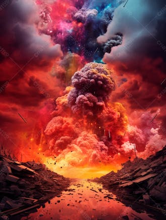 Imagem de fundo de uma explosão de fogo e fumaça 22