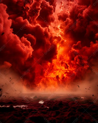 Imagem de fundo de uma explosão de fogo e fumaça 34