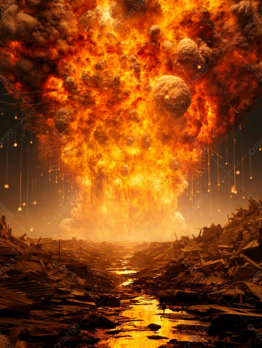Explosão apocalíptica destrói cidade
