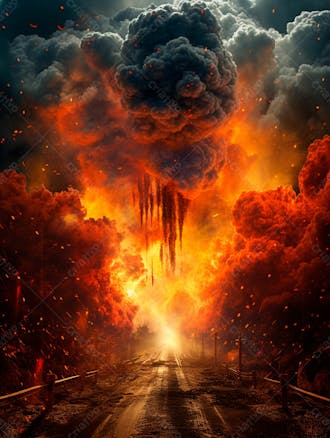 Imagem de fundo de uma explosão de fogo e fumaça 43