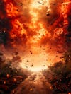 Imagem de fundo de uma explosão de fogo e fumaça 47