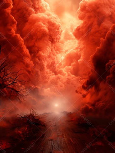Imagem de fundo de uma explosão de fogo e fumaça 48