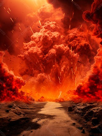 Imagem de fundo de uma explosão de fogo e fumaça 50