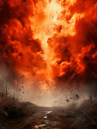 Imagem de fundo de uma explosão de fogo e fumaça 54