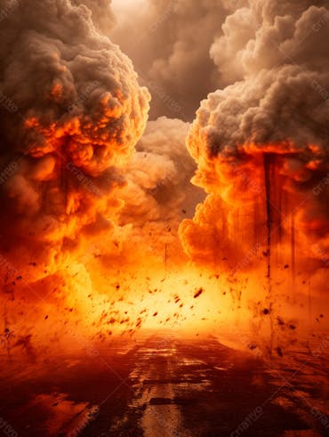 Imagem de fundo de uma explosão de fogo e fumaça 57