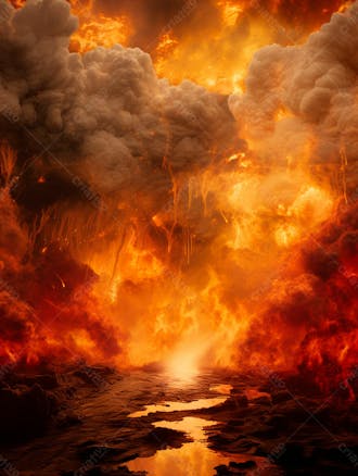 Imagem de fundo de uma explosão de fogo e fumaça 61