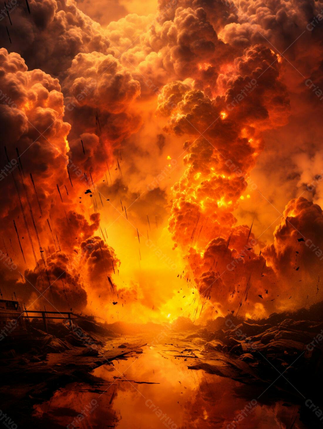 Apocalipse fogo céu paisagem infernal