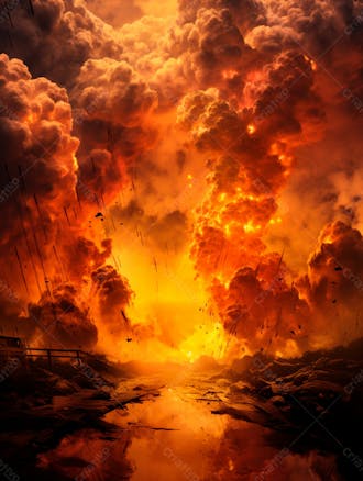 Imagem de fundo de uma explosão de fogo e fumaça 62