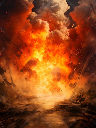 Imagem de fundo de uma explosão de fogo e fumaça 63