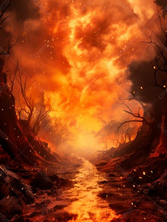 Imagem de fundo de uma explosão de fogo e fumaça 64