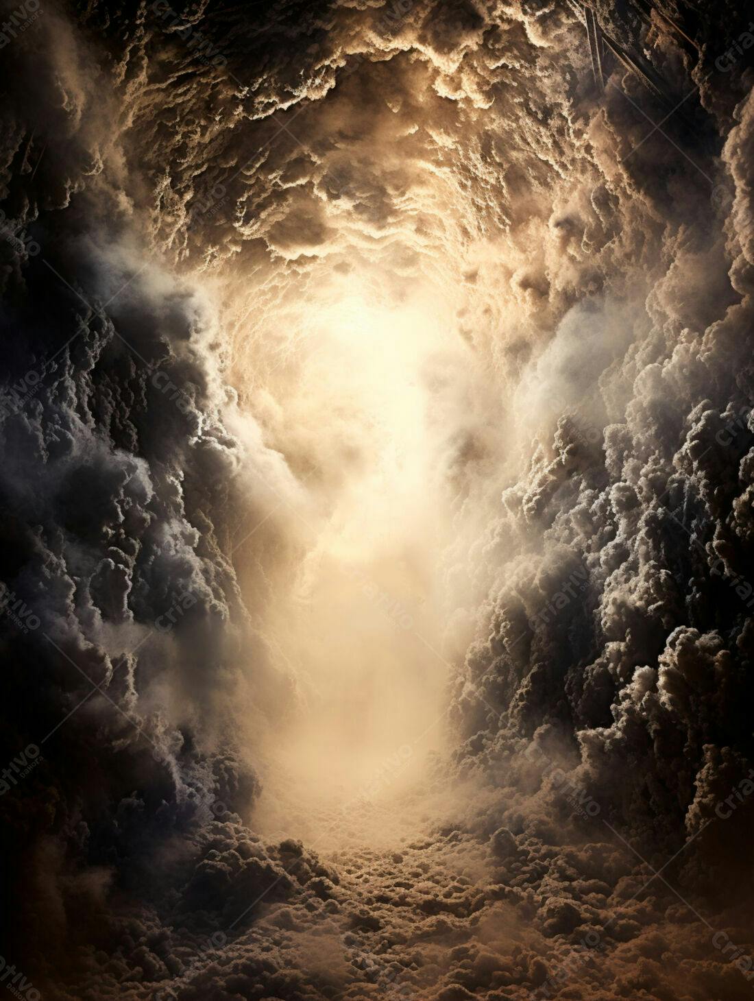 Caminho de Luz entre Nuvens Escuras