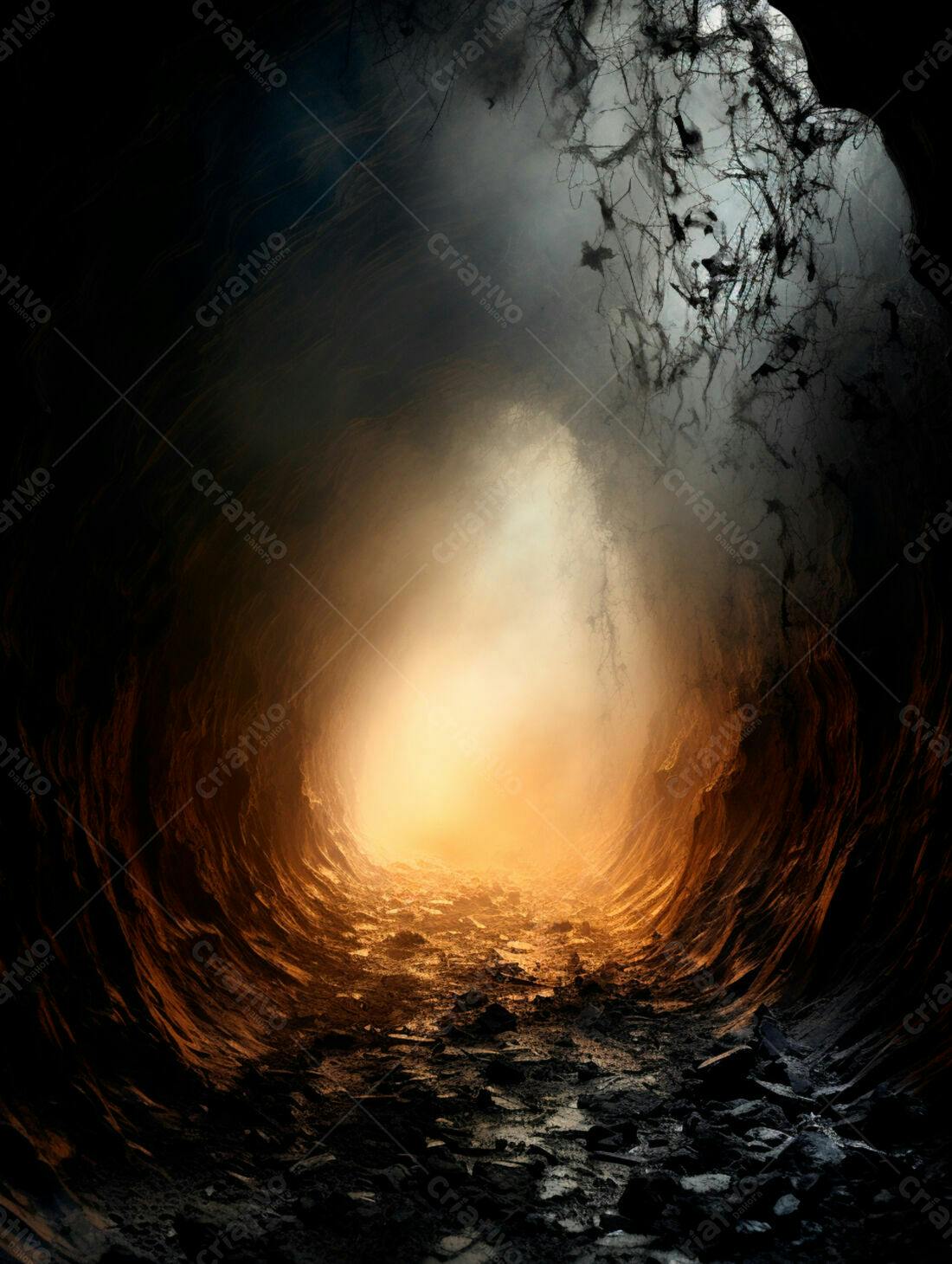 Túnel Escuro com Luz ao Fim