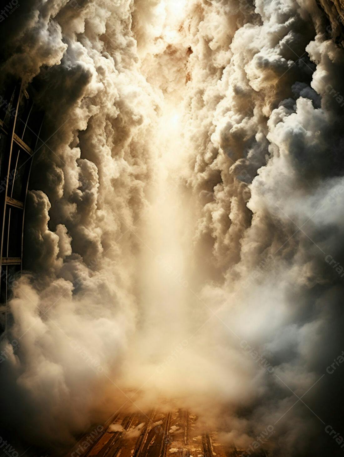 Caminho nebuloso com luz divina