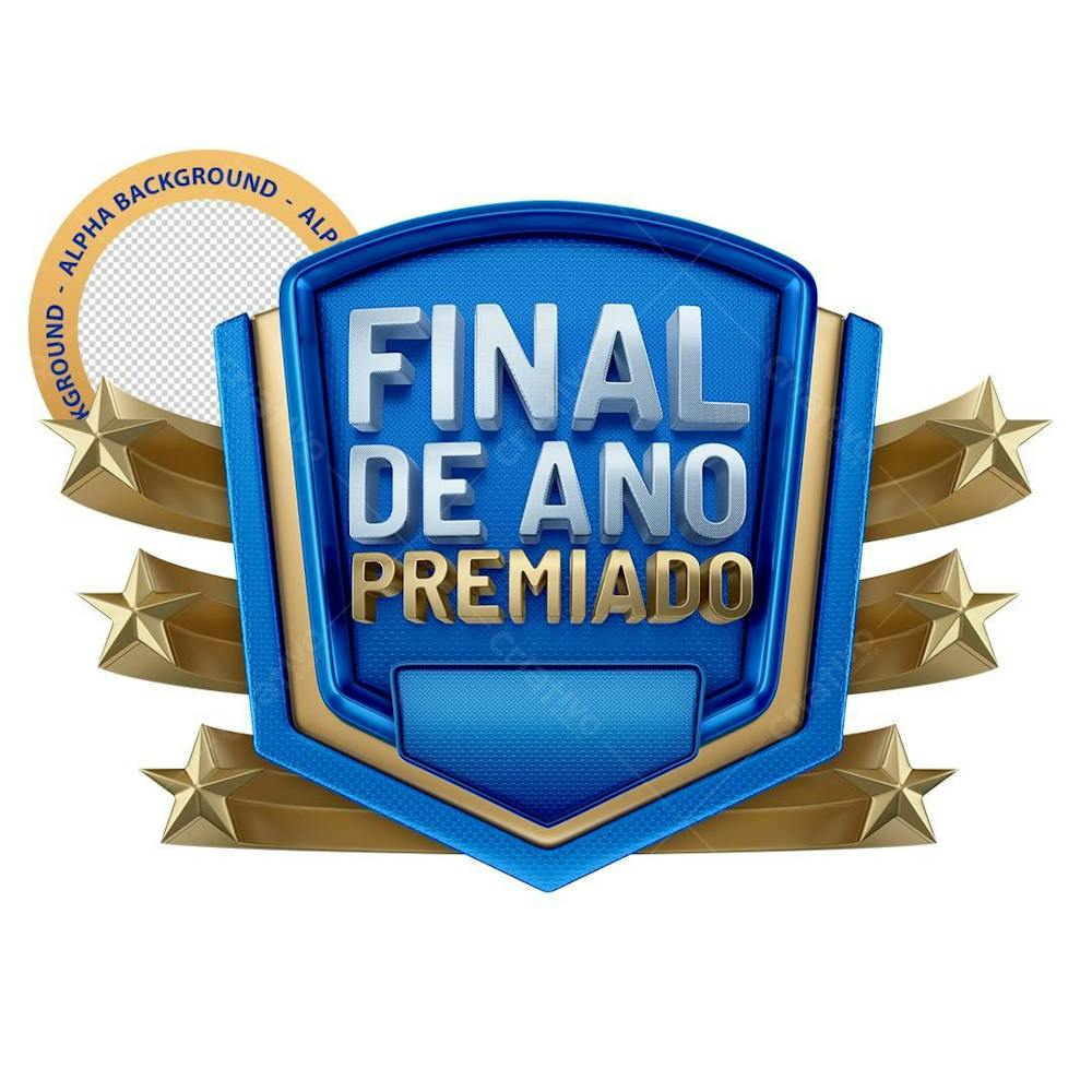 Selo 3D Final De Ano Premiado Png