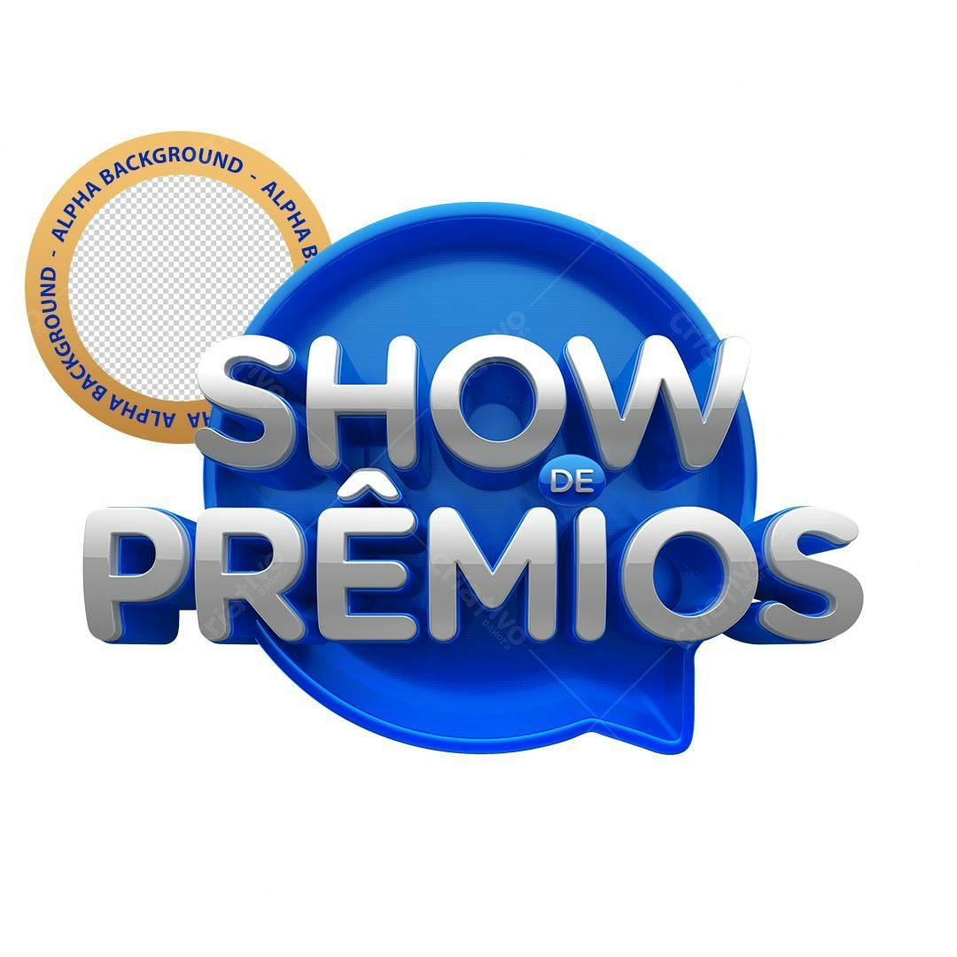 Selo 3D premiação azul e prata metálico