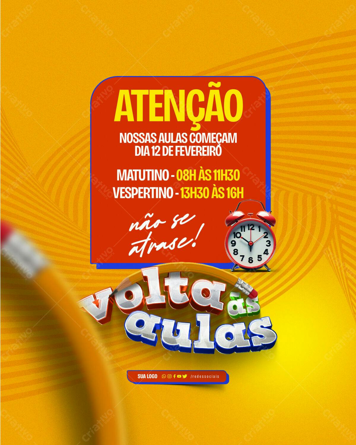 Flyer Volta às Aulas PSD Editável