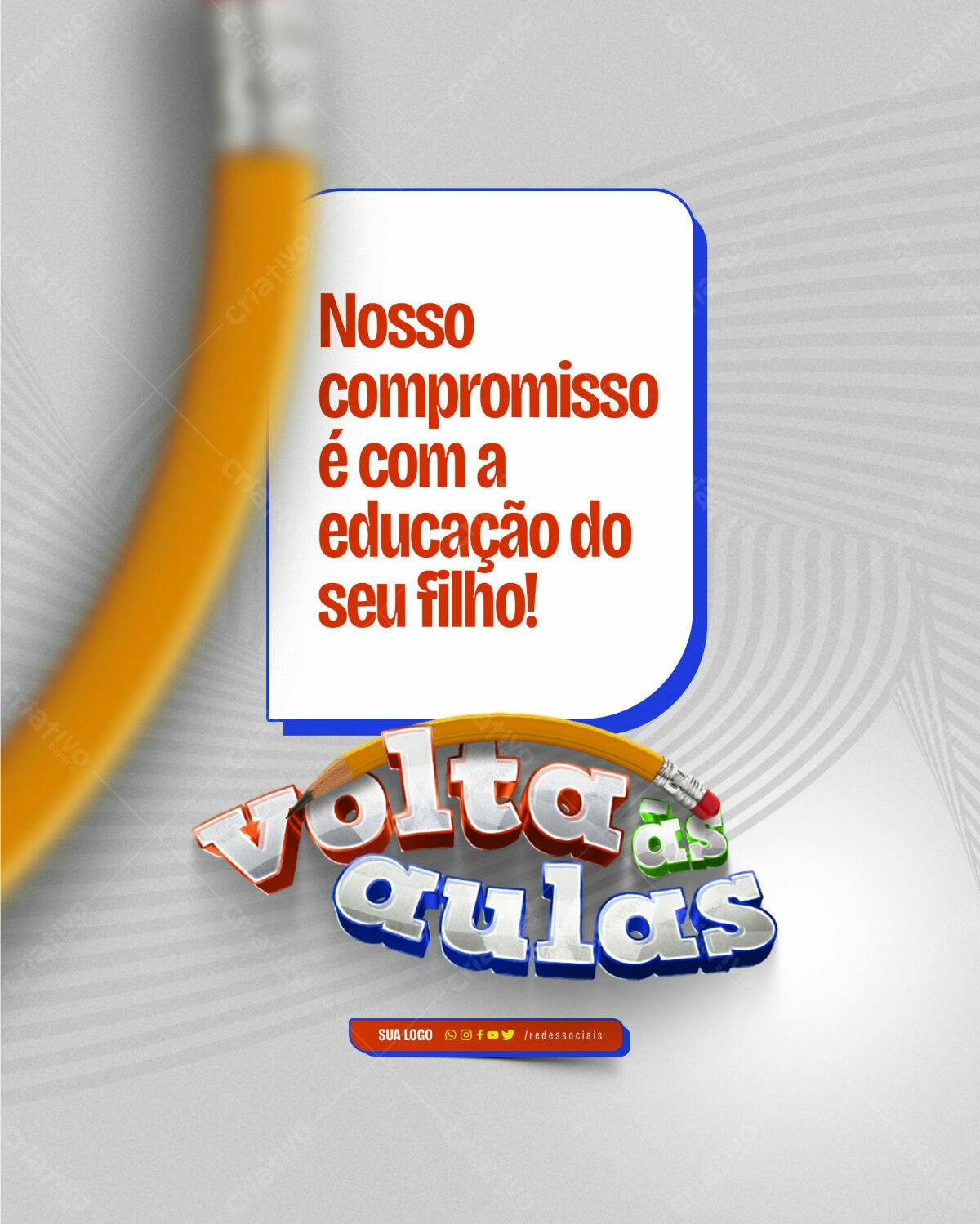 Postagem Volta às Aulas PSD Editável