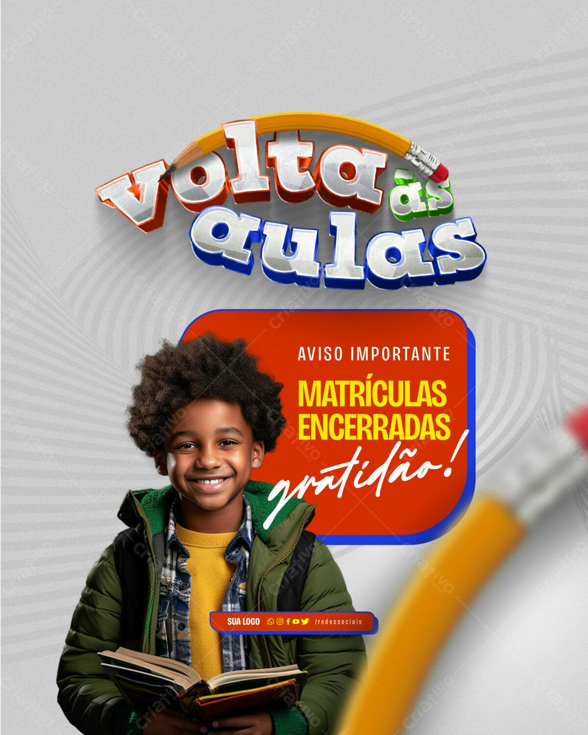 Flyer Volta às Aulas PSD Editável