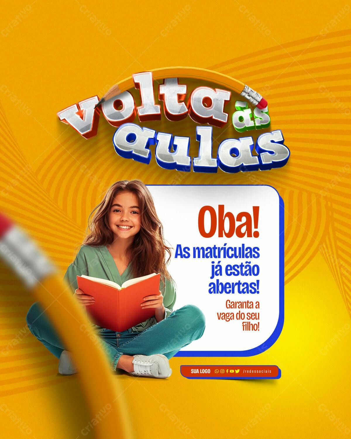 Flyer Volta às Aulas PSD Editável