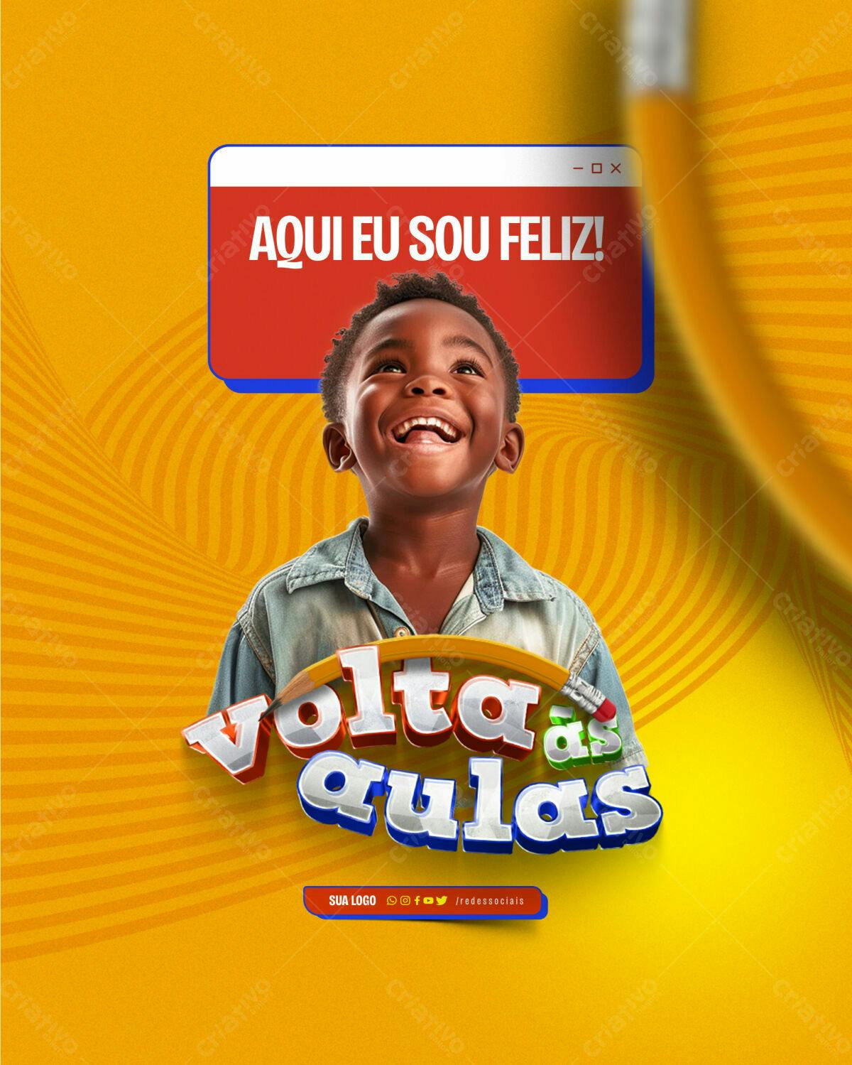 Flyer Volta às Aulas PSD Editável
