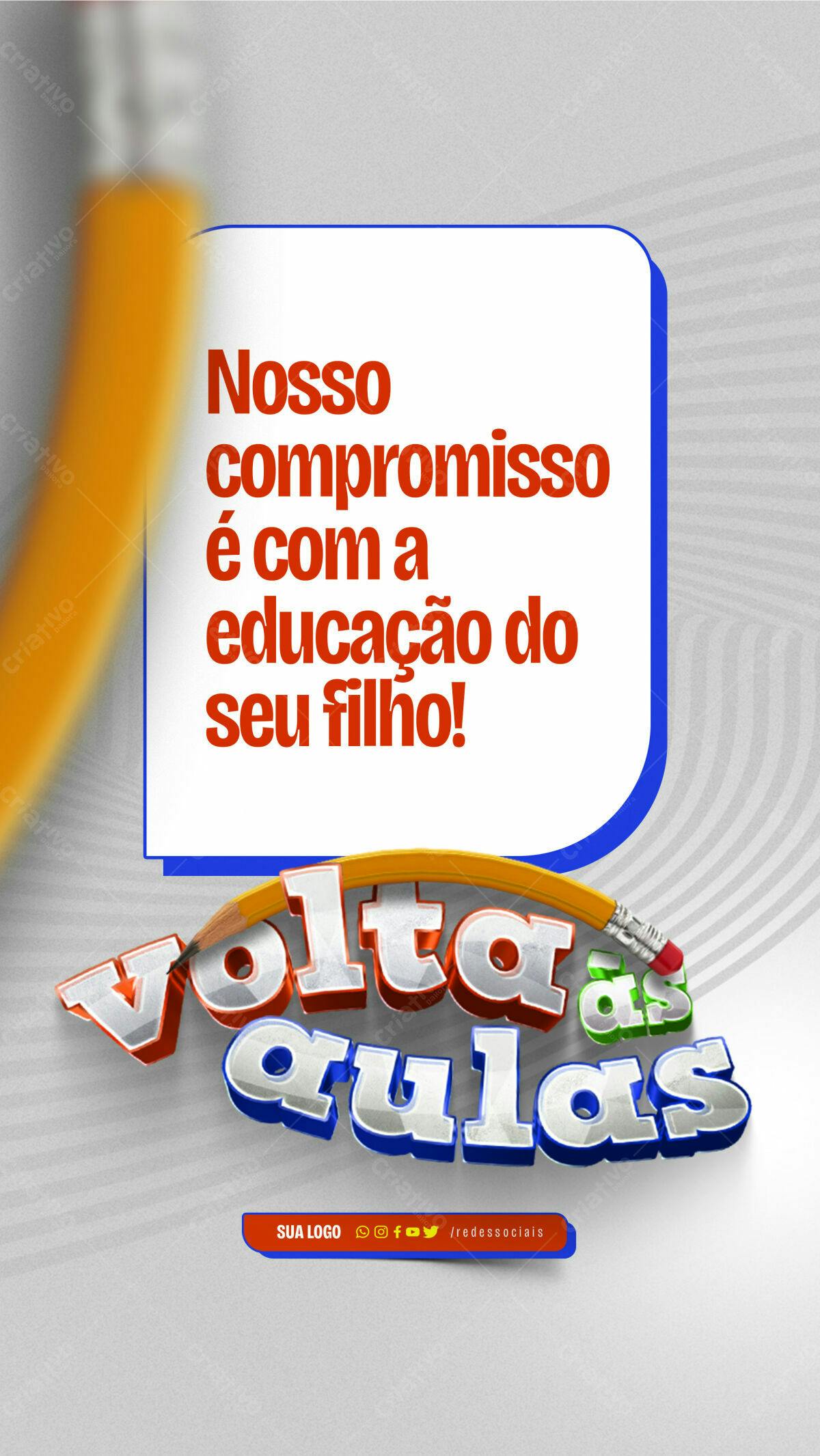 Flyer Volta às Aulas PSD Editável