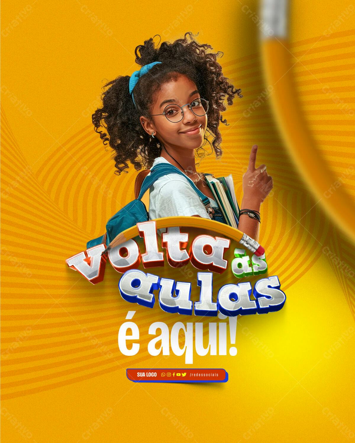 Flyer Volta às Aulas PSD Editável