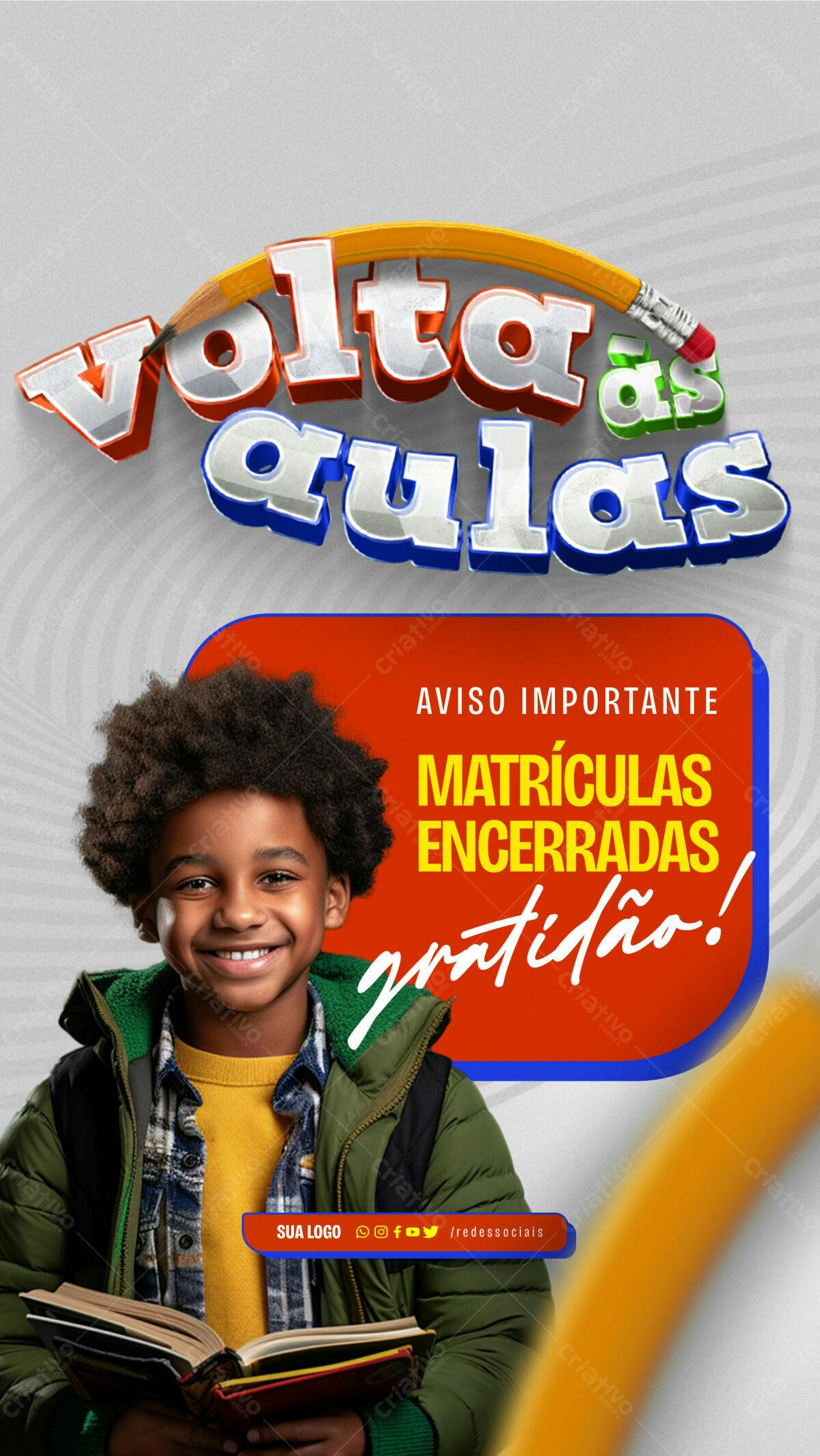 Flyer Volta às Aulas PSD Editável
