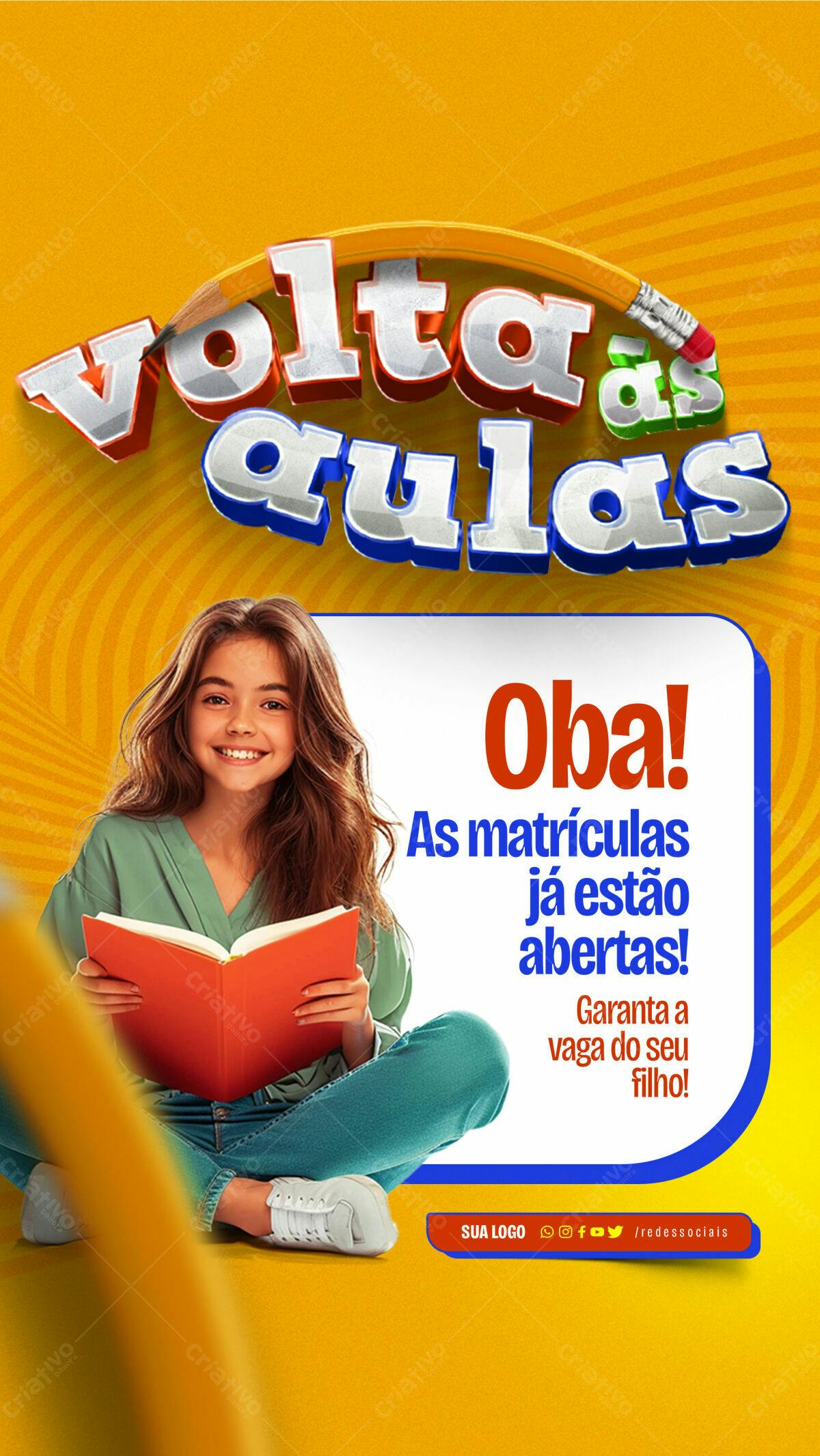 Flyer Volta às Aulas PSD Editável