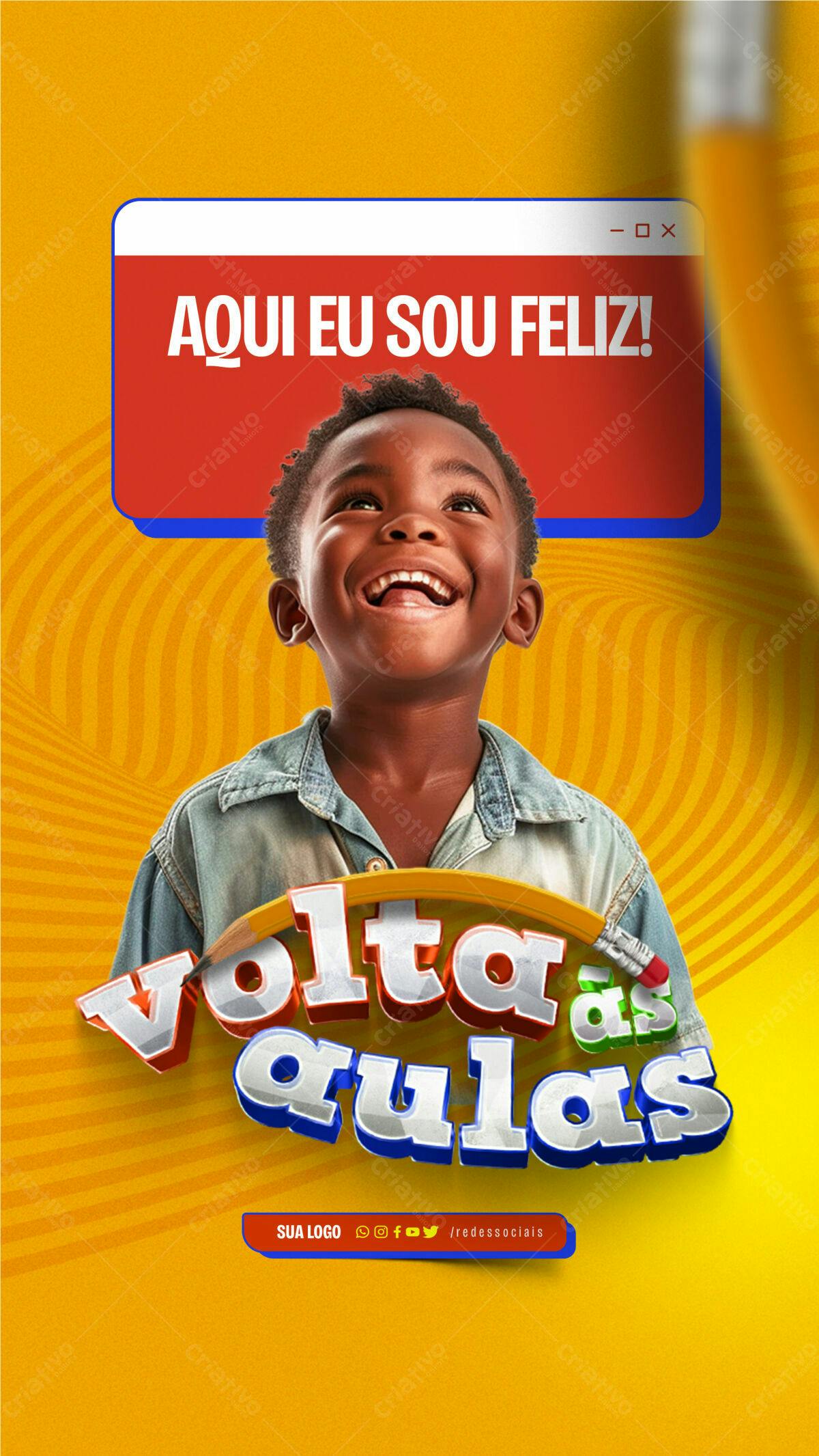Flyer Volta às Aulas PSD Editável
