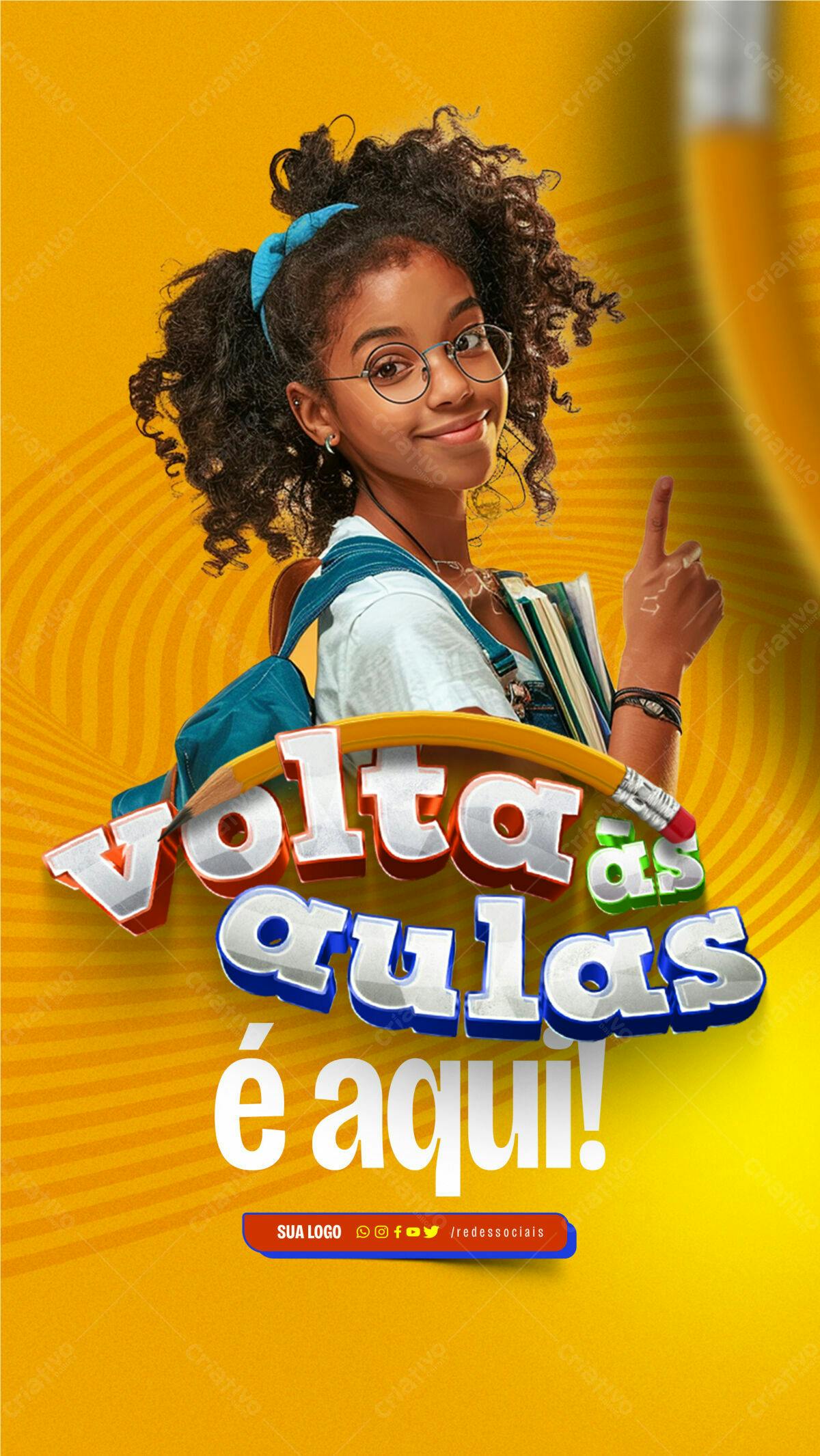 Flyer Volta às Aulas PSD Editável