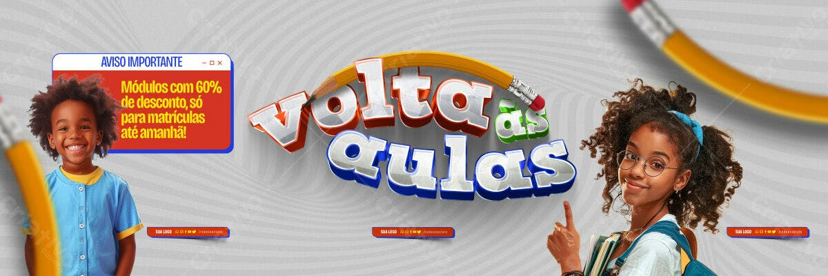 Banner Volta às Aulas PSD Editável