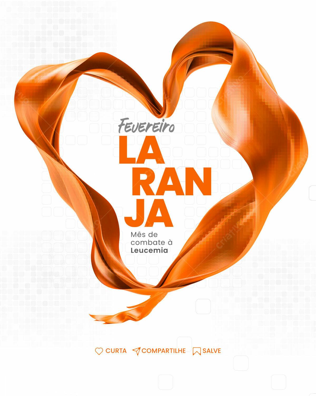 Flyer Fevereiro Laranja PSD Editável