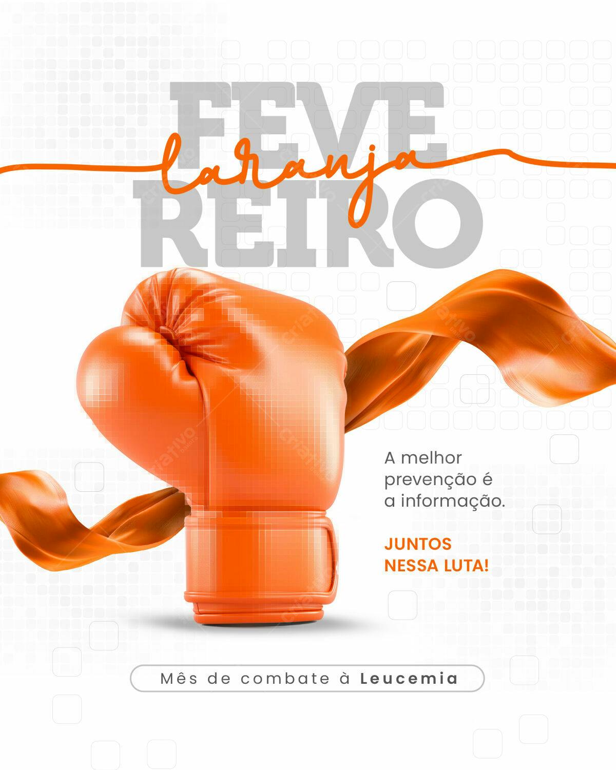 Flyer Fevereiro Laranja PSD Editável