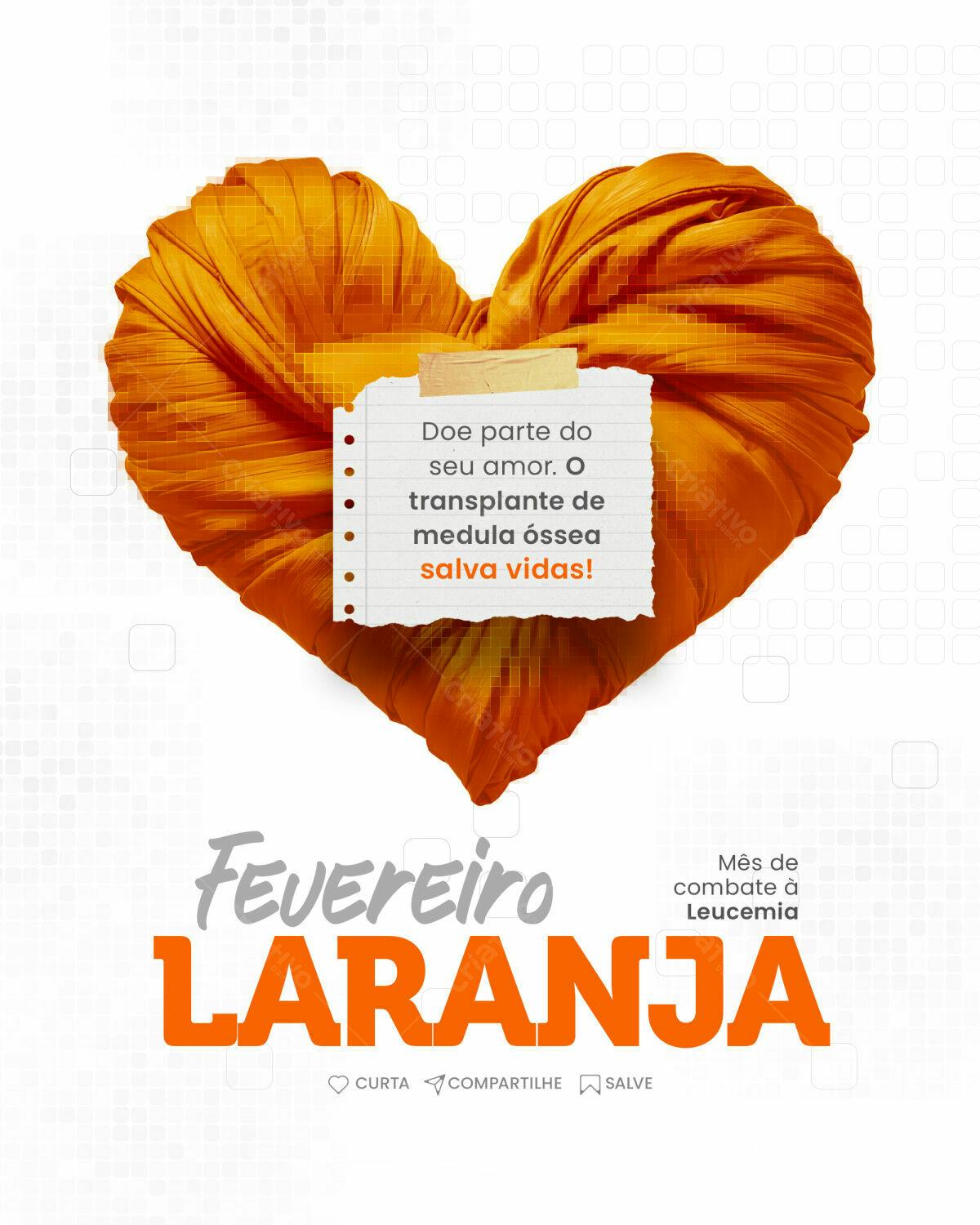 Flyer Fevereiro Laranja PSD Editável