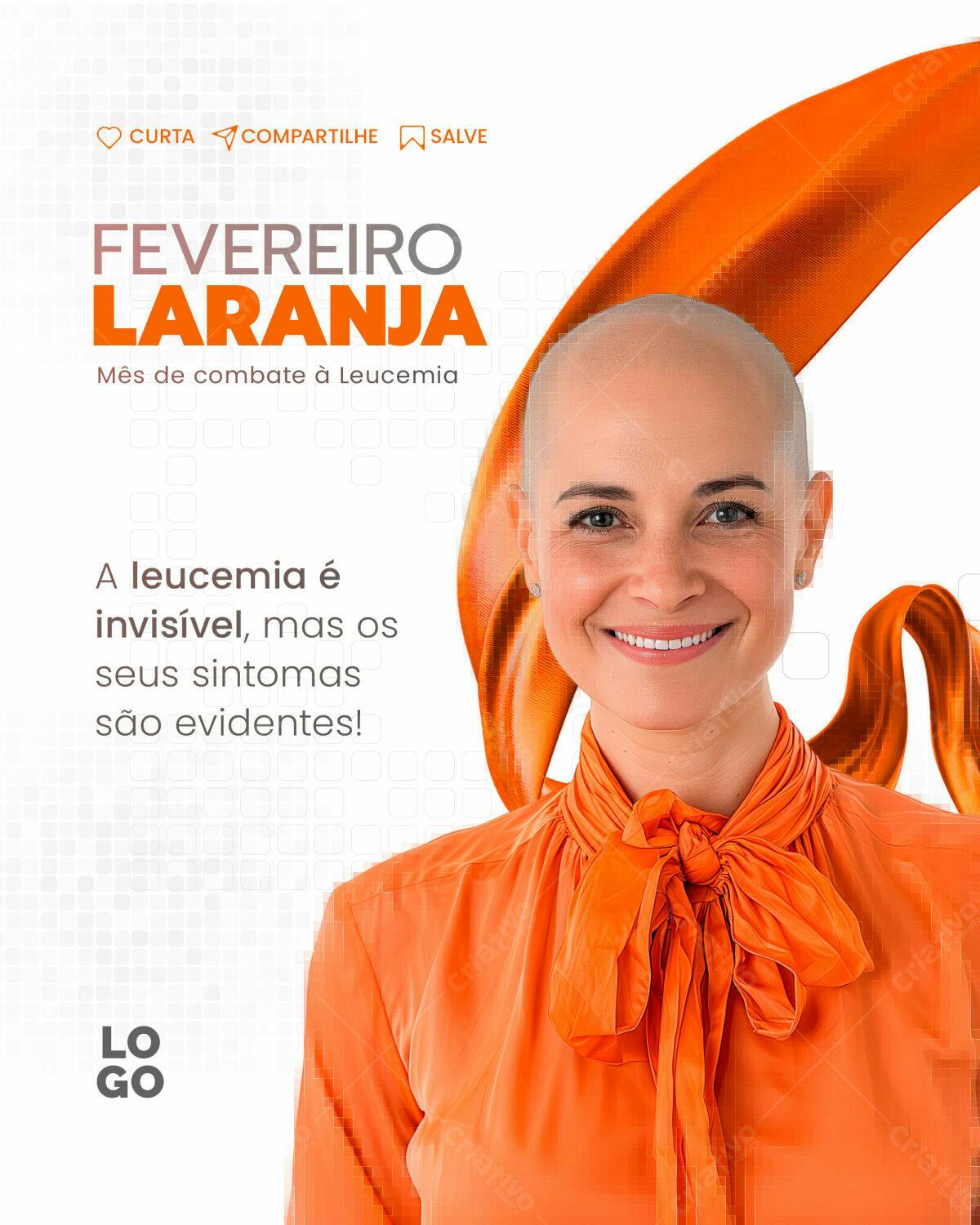 Flyer Fevereiro Laranja PSD Editável