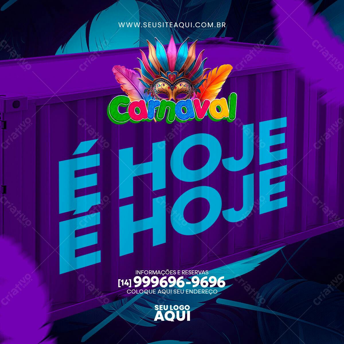Flyer Carnaval É Hoje PSD Editável
