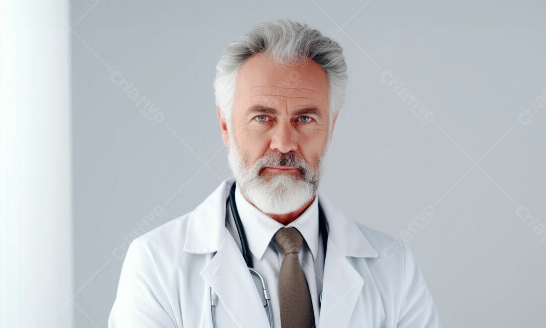 Médico experiente com barba branca