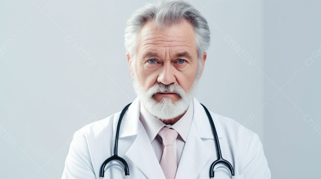 Médico sênior sério retrato estúdio