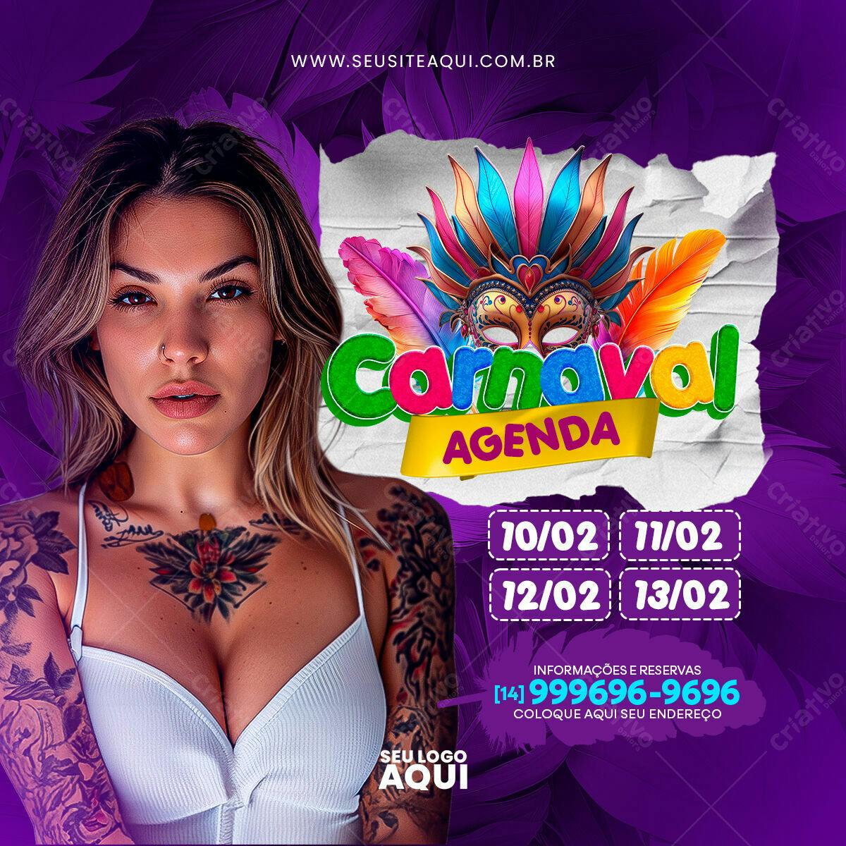 Flyer para Carnaval PSD Editável