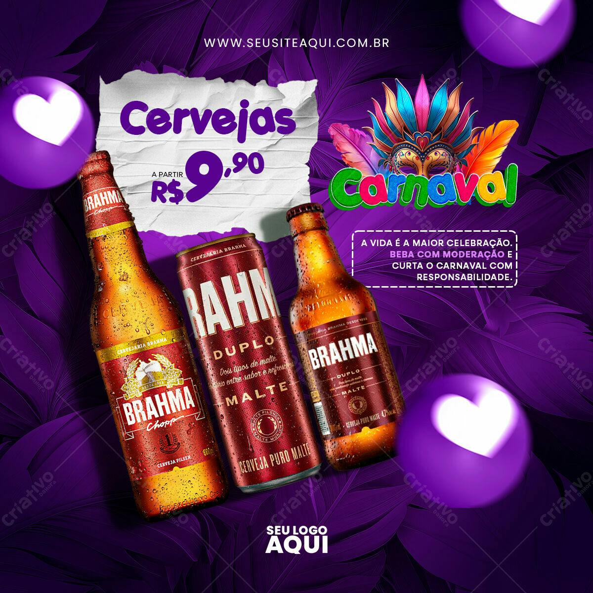 Flyer Cerveja Brahma Carnaval PSD Editável