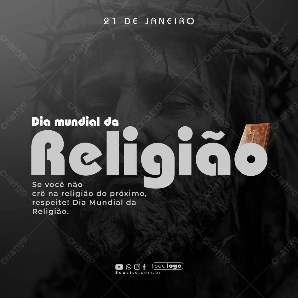 Post para Dia Mundial da Religião PSD Editável