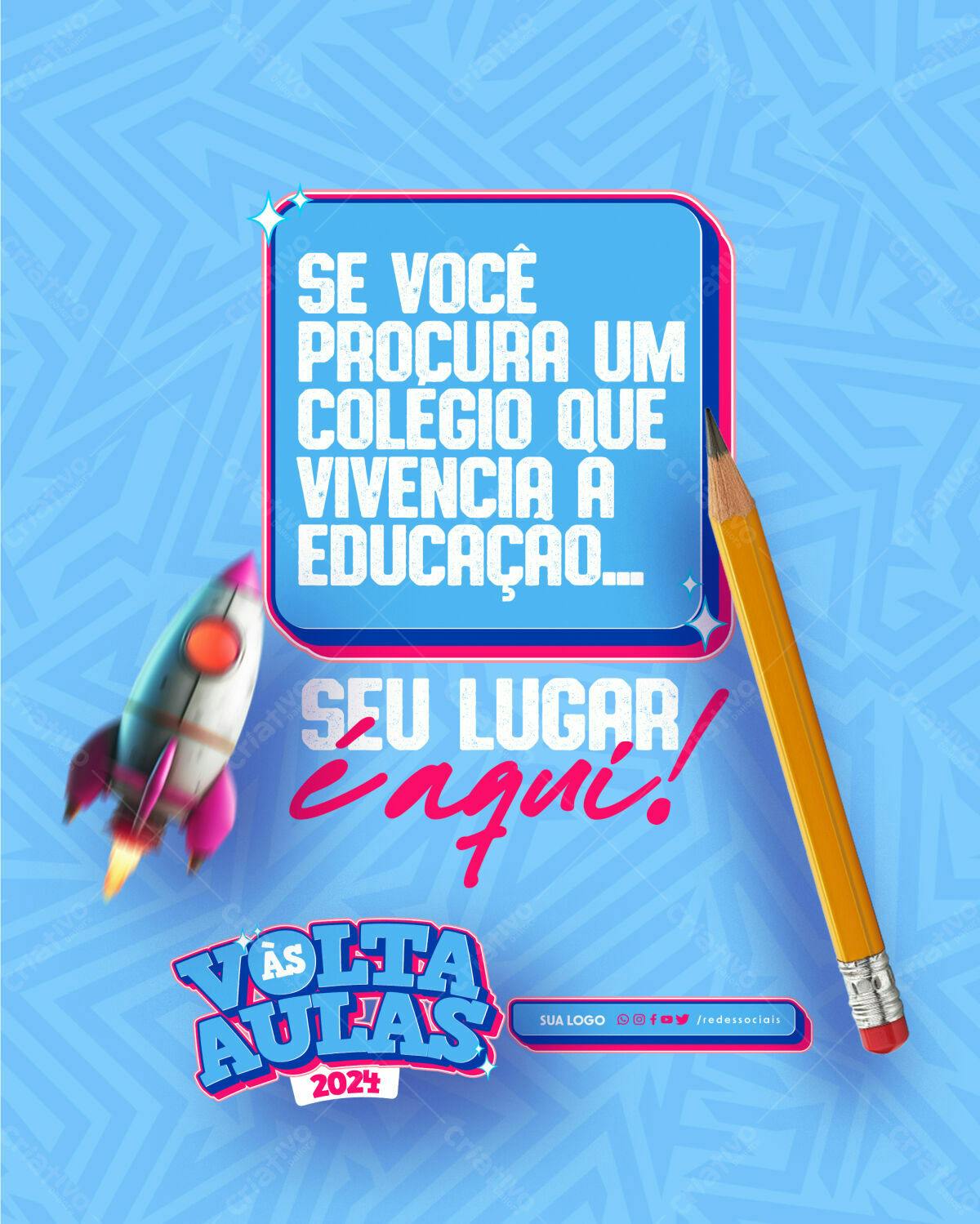 Flyer Volta às Aulas 2024 PSD Editável