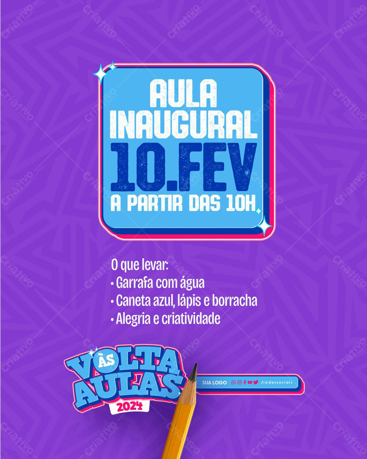 Flyer Aula Inaugural 10/Fev PSD Editável