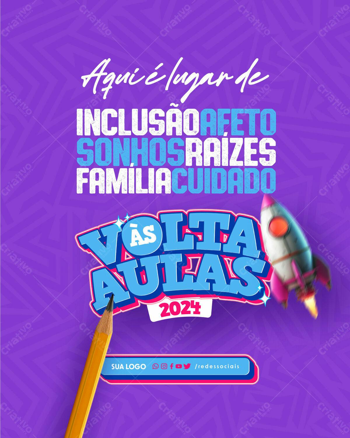 Flyer Volta às Aulas 2024 PSD Editável