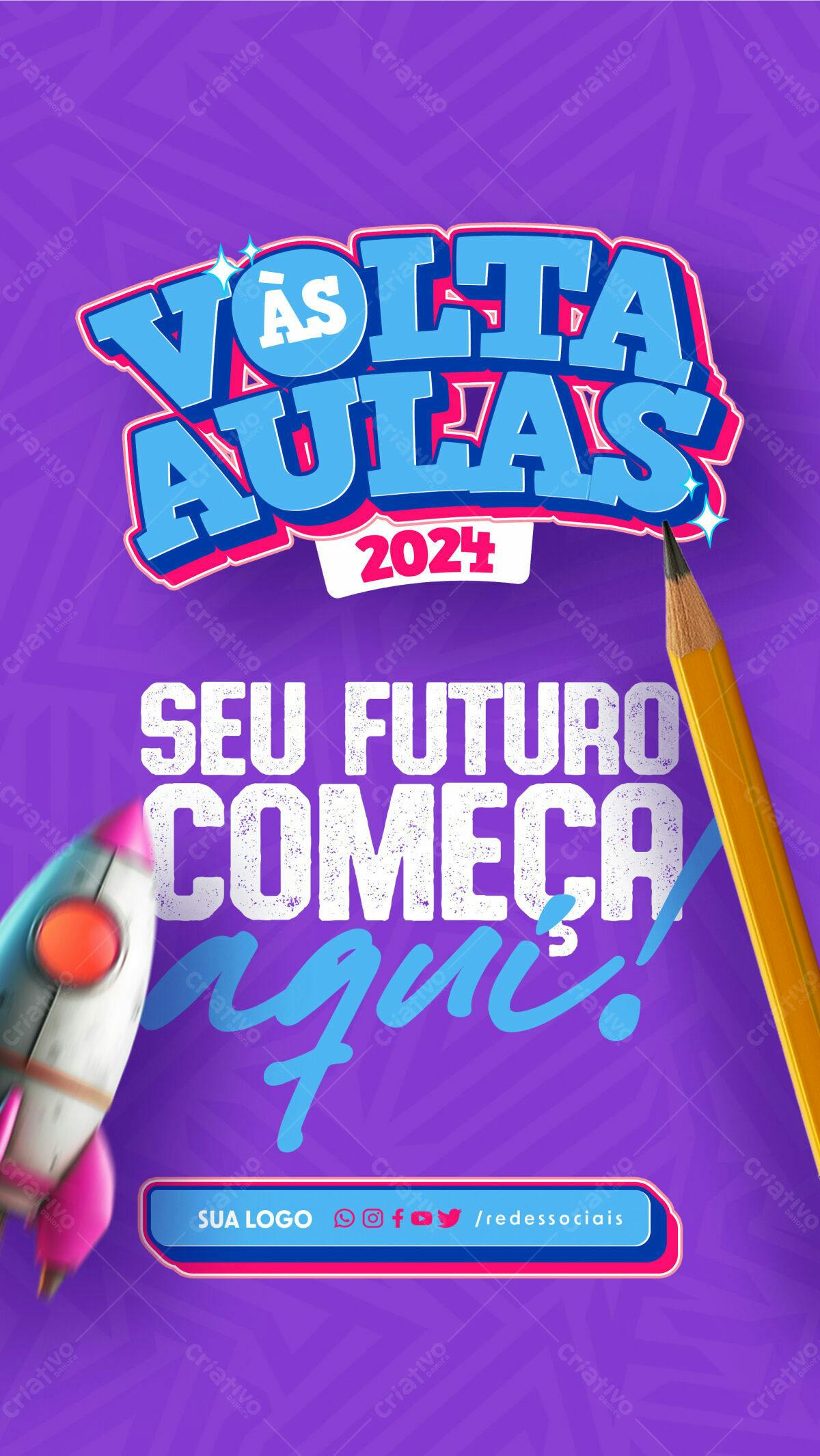 Flyer Volta às Aulas 2024 PSD Editável