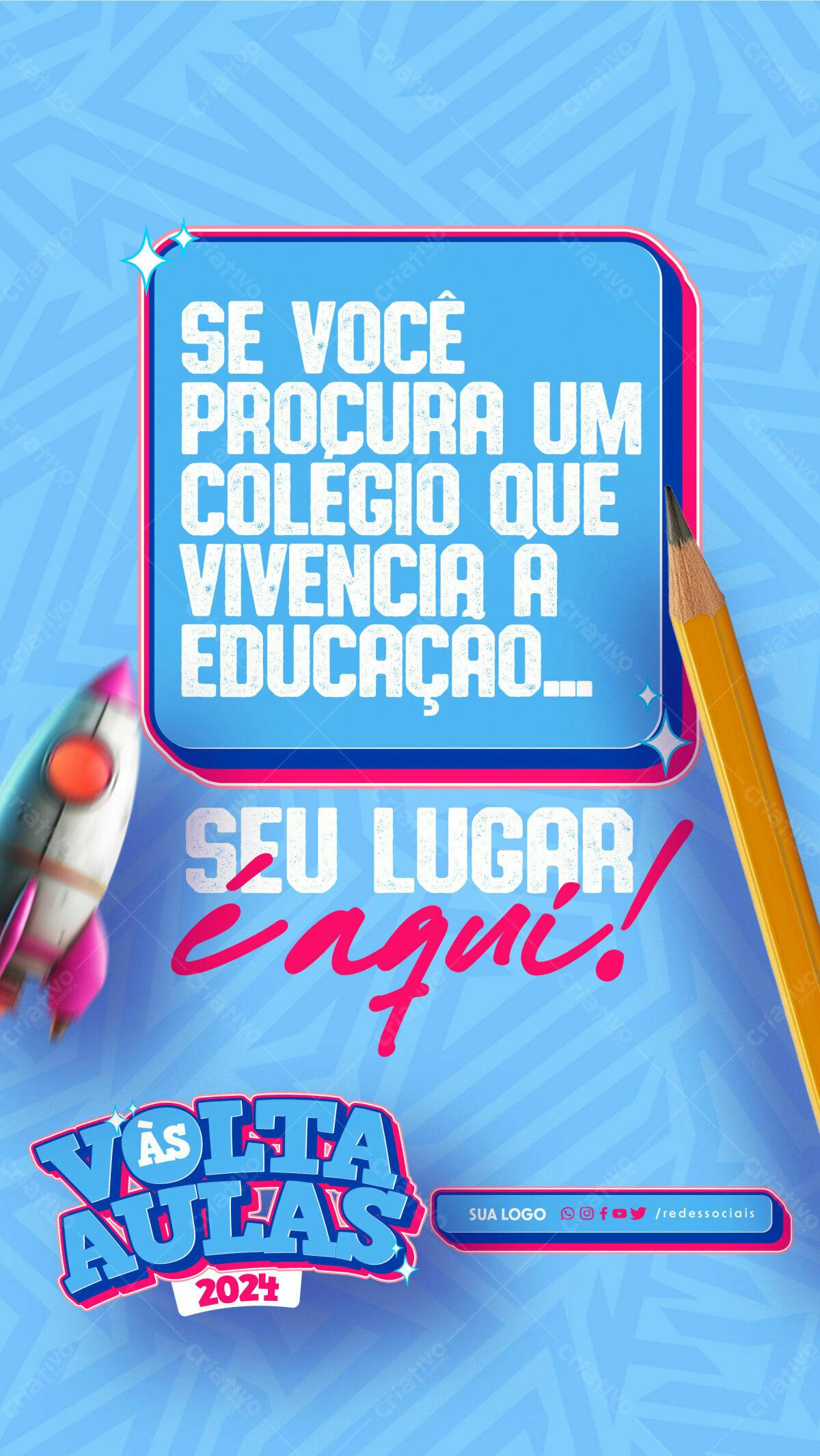 Flyer Volta às Aulas 2024 PSD Editável
