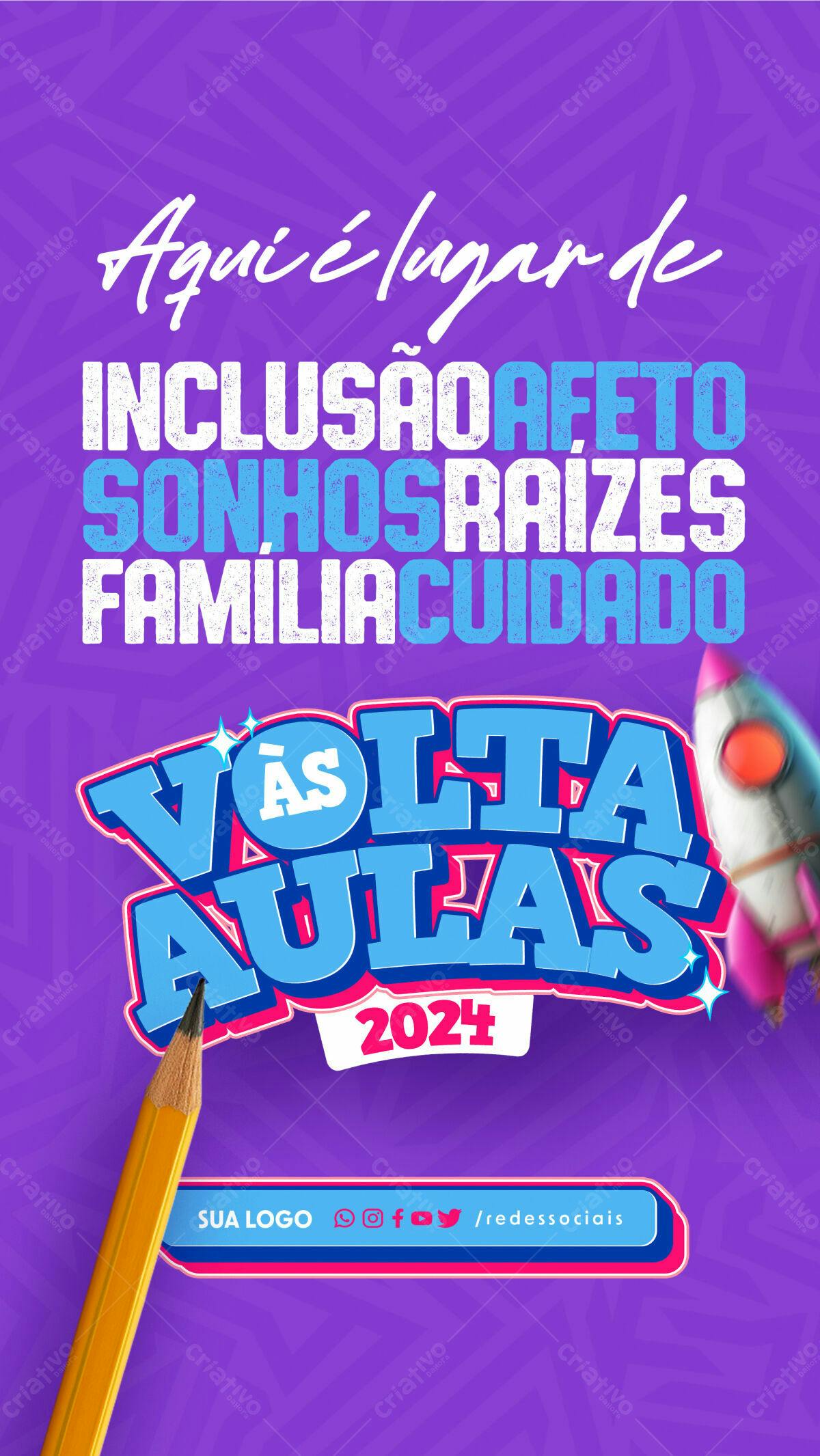 Flyer Volta às Aulas 2024 PSD Editável