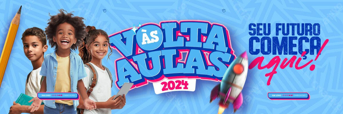 Banner Volta às Aulas 2024 PSD Editável