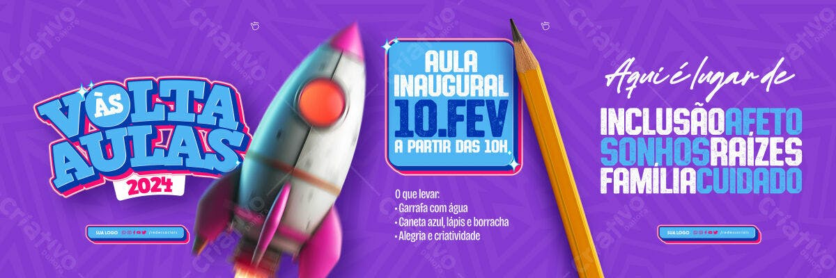 Flyer Volta às Aulas 2024 PSD Editável