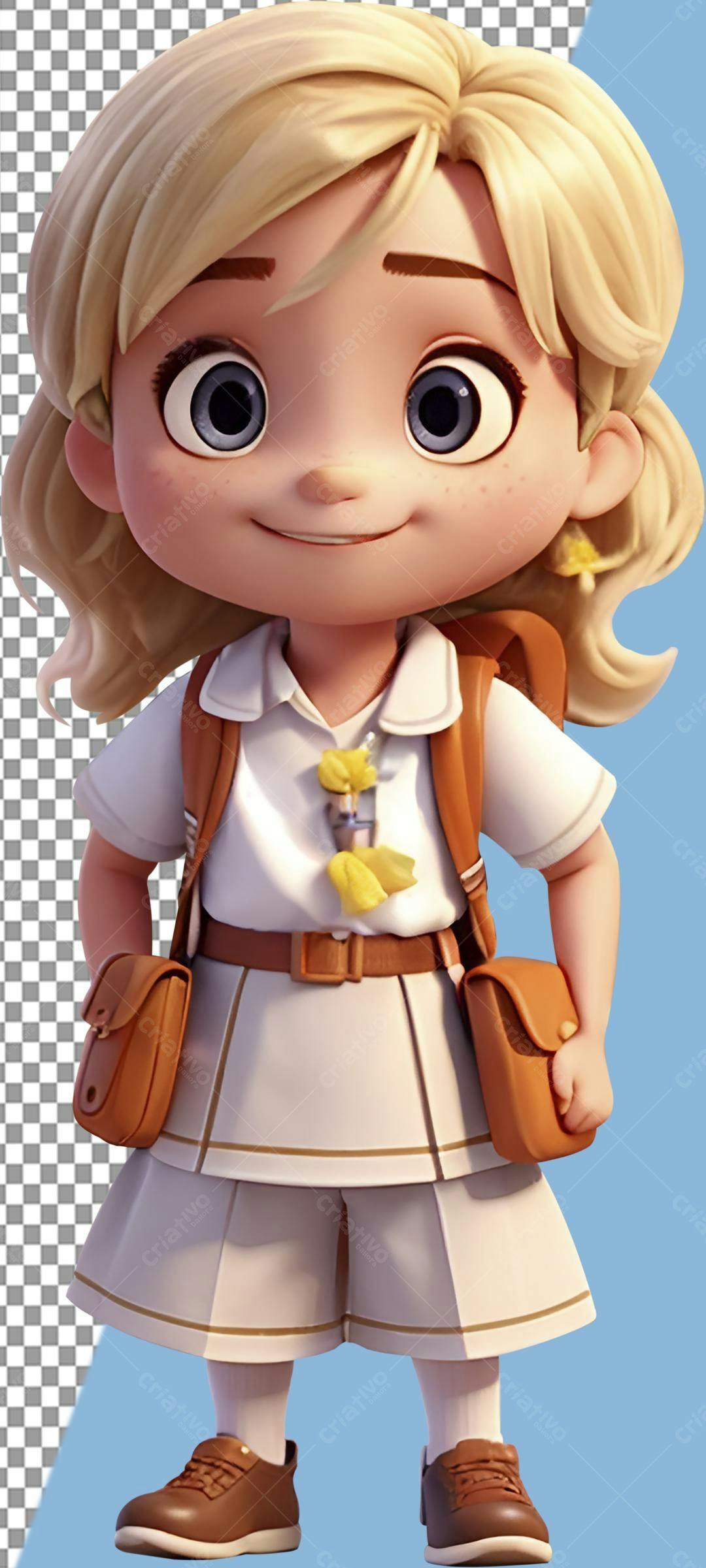 Icone Menina Aluna PNG com fundo transparente
